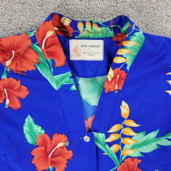 Vintage Royal Hawaiian Creations Shirt Womens L Floral Button Down Beach Summer - Picture 8 of 12